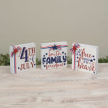 Gerson 5.91"H Wood Americana Block  (1) 2821970