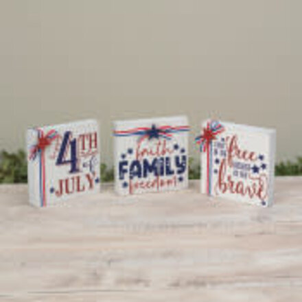 Gerson 5.91"H Wood Americana Block  (1) 2821970