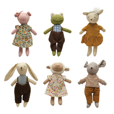 Creative Co-Op Plush Animal in Clothes