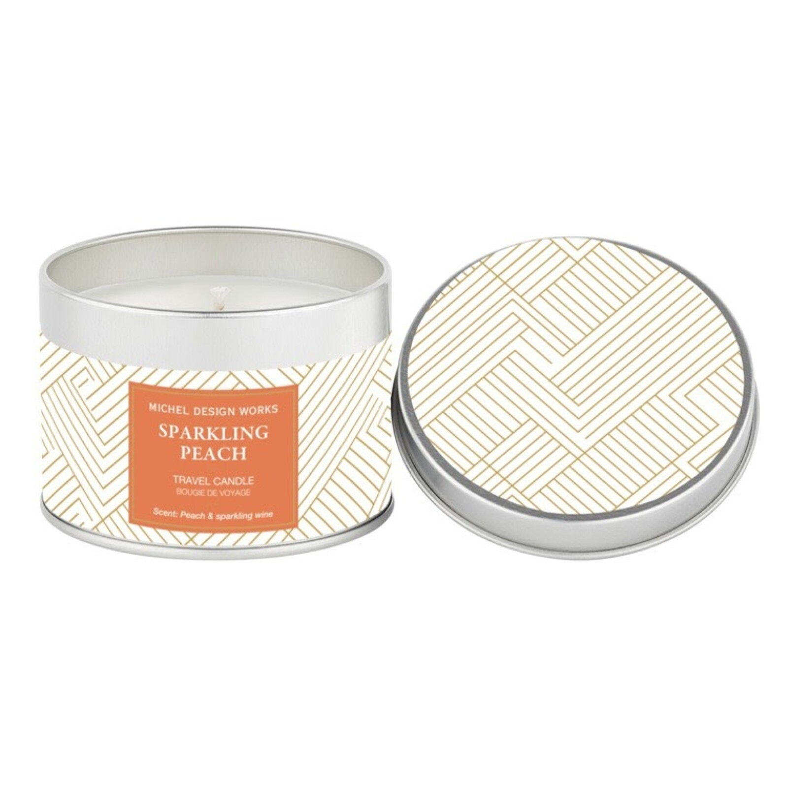Stonewall Kitchen MDW Sparkling Peach Travel Candle - 849452 loading=