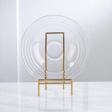 Tripar International Straight Edge Tall Platter Stand - Gold - Metal -25501