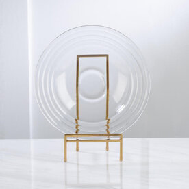 Tripar International Straight Edge Tall Platter Stand - Gold - Metal -25501