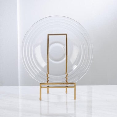 Tripar International Straight Edge Tall Platter Stand - Gold - Metal -25501