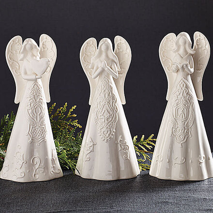Burton + Burton WHITE PORCELAIN ANGEL TRIO - 9728993