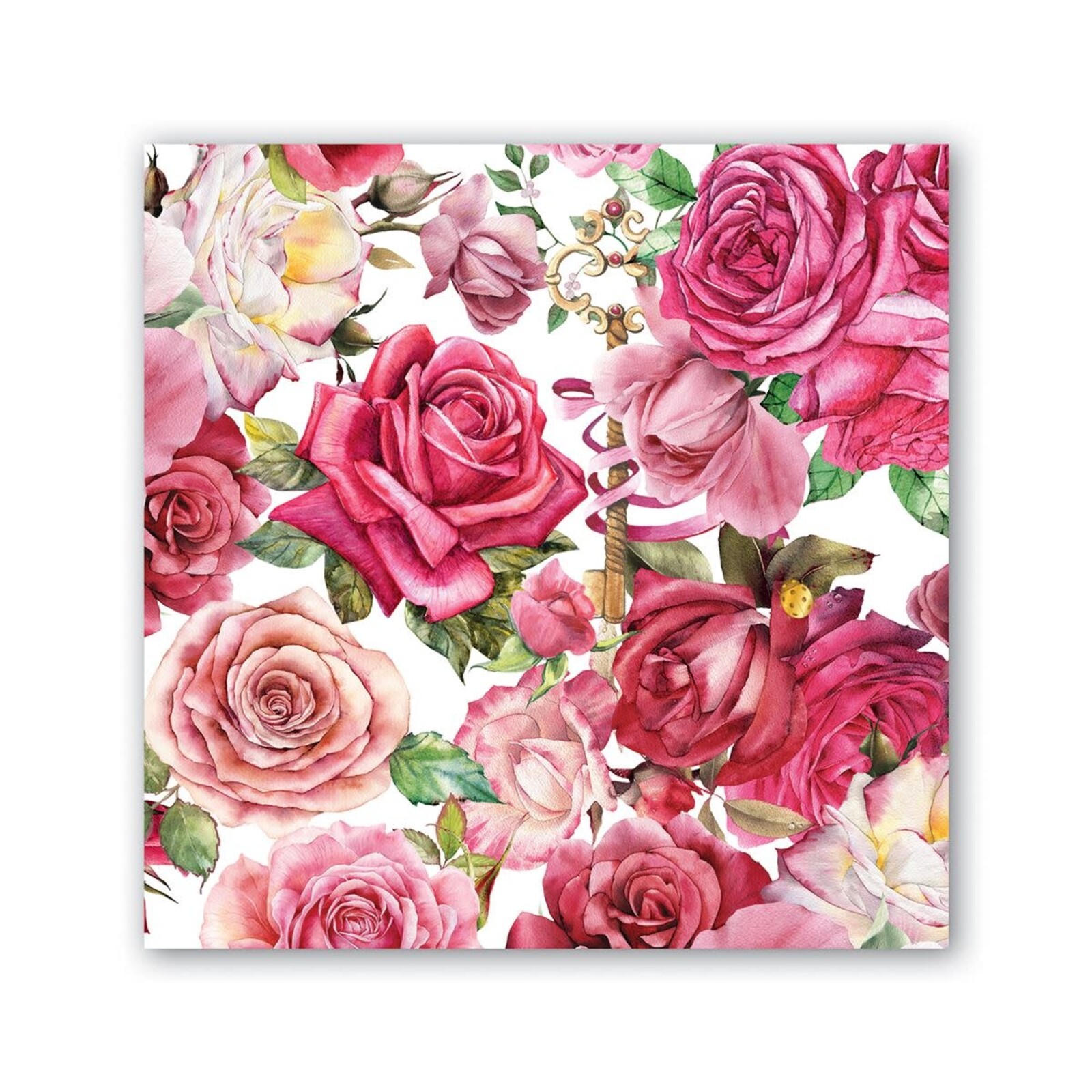 Michel Design Works Royal Rose Cocktail Napkin     814357 loading=