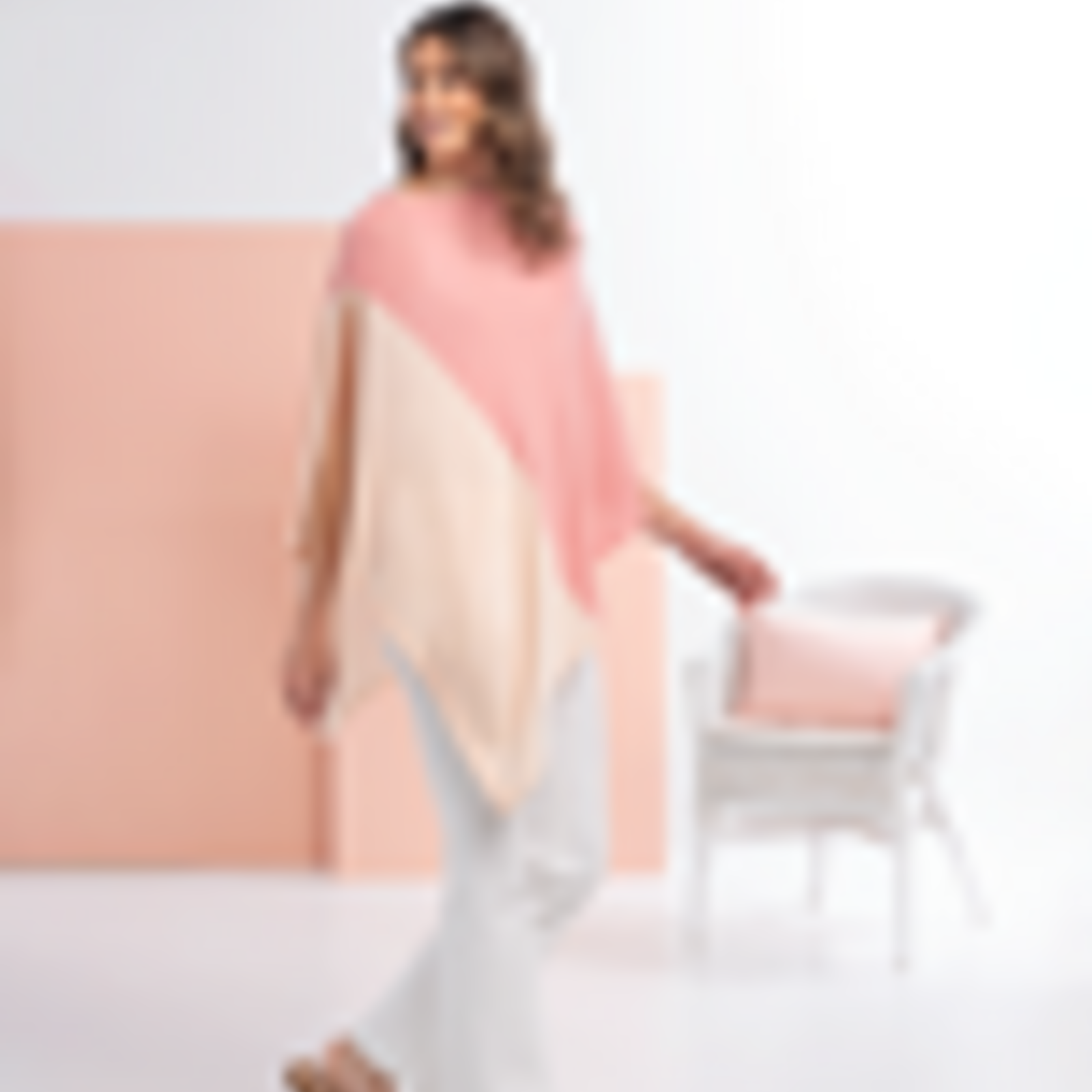 Simply Noelle Color Block Bordeaux Cape Wrap SBRDCAP301 loading=