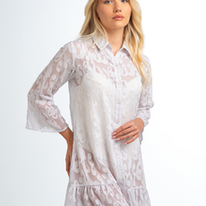 Simply Noelle Sheer Button Up Coverup  SCVUP402LX  (Black or White) (1)