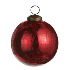 Ganz 4" Marbled Shiny Red Ball Ornament - 4638312