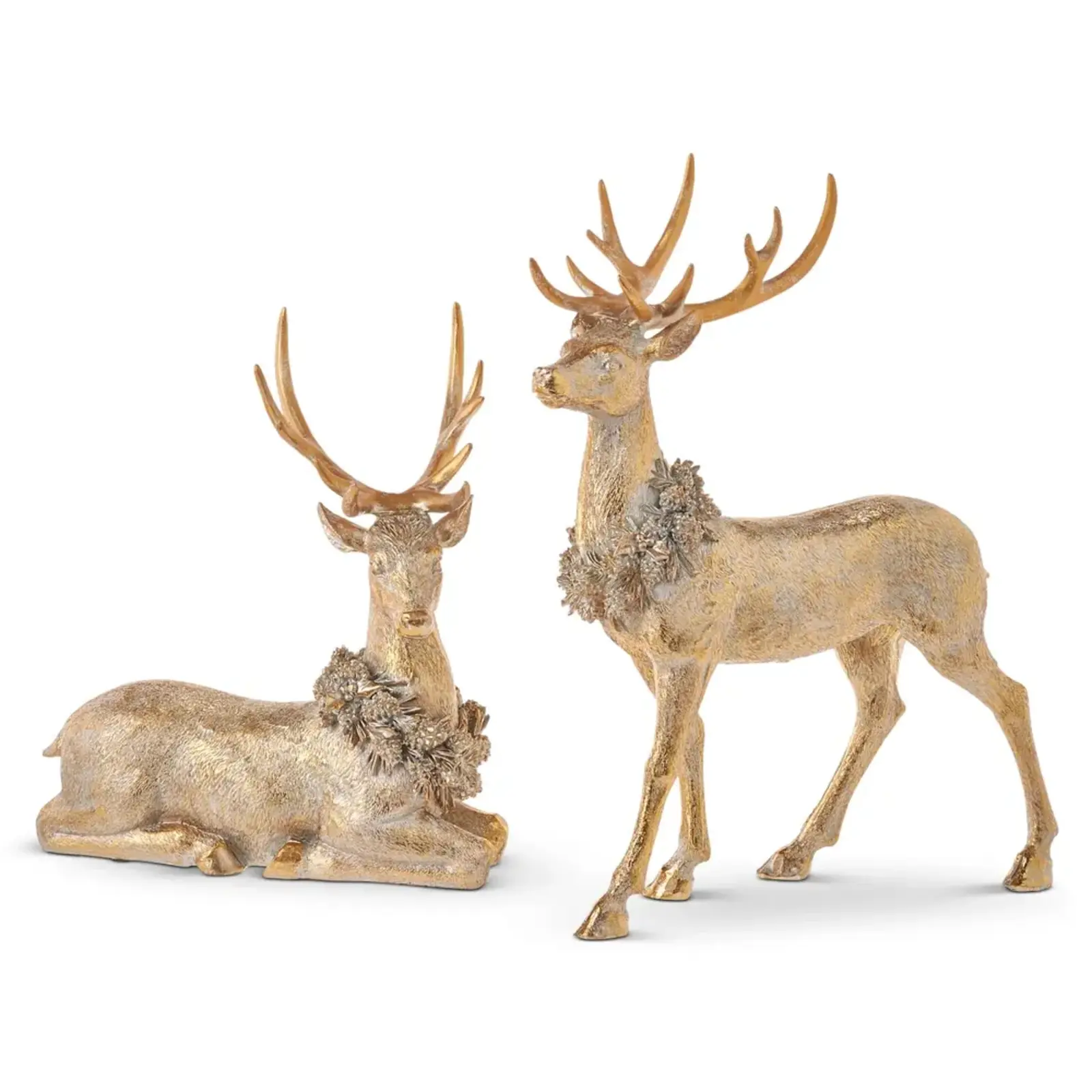 RAZ Imports Inc. 16" Gold Deer with Wreath - 4211148SI(1) loading=