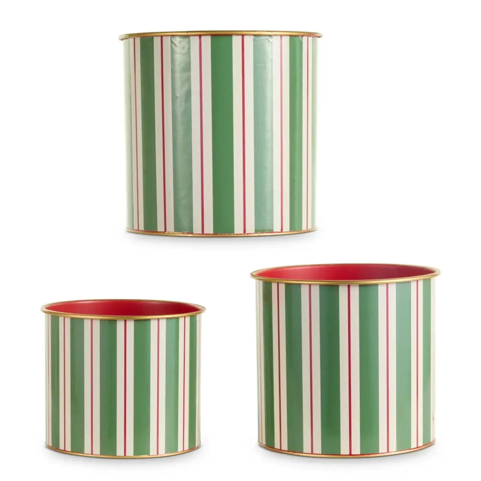 RAZ Imports Inc. Yuletide Stripes Buckets (1 medium )-4659259M loading=