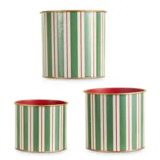 RAZ Imports Inc. Yuletide Stripes Buckets (1 Large )-4659259L