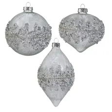 RAZ Imports Inc. 4" Beaded Ornament (1 silver) -4422861