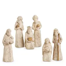 RAZ Imports Inc. 5" White Carved Nativity(6pcs)-4612176