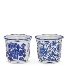 RAZ Imports Inc. 4" Mini Blue and White Pots (1) - 4651095
