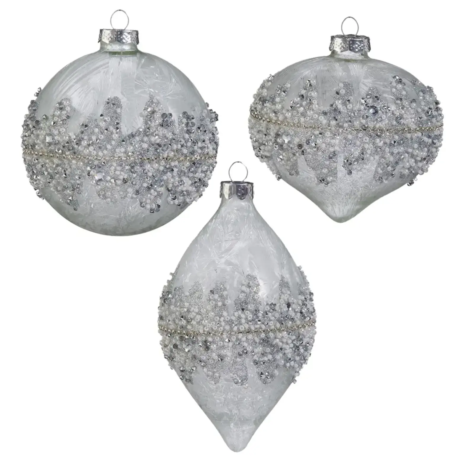 RAZ Imports Inc. 5" White Gem Orn.  - 4624651 loading=