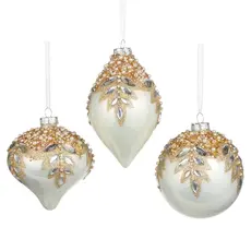 RAZ Imports Inc. 5" White Gem Orn.  - 4624651