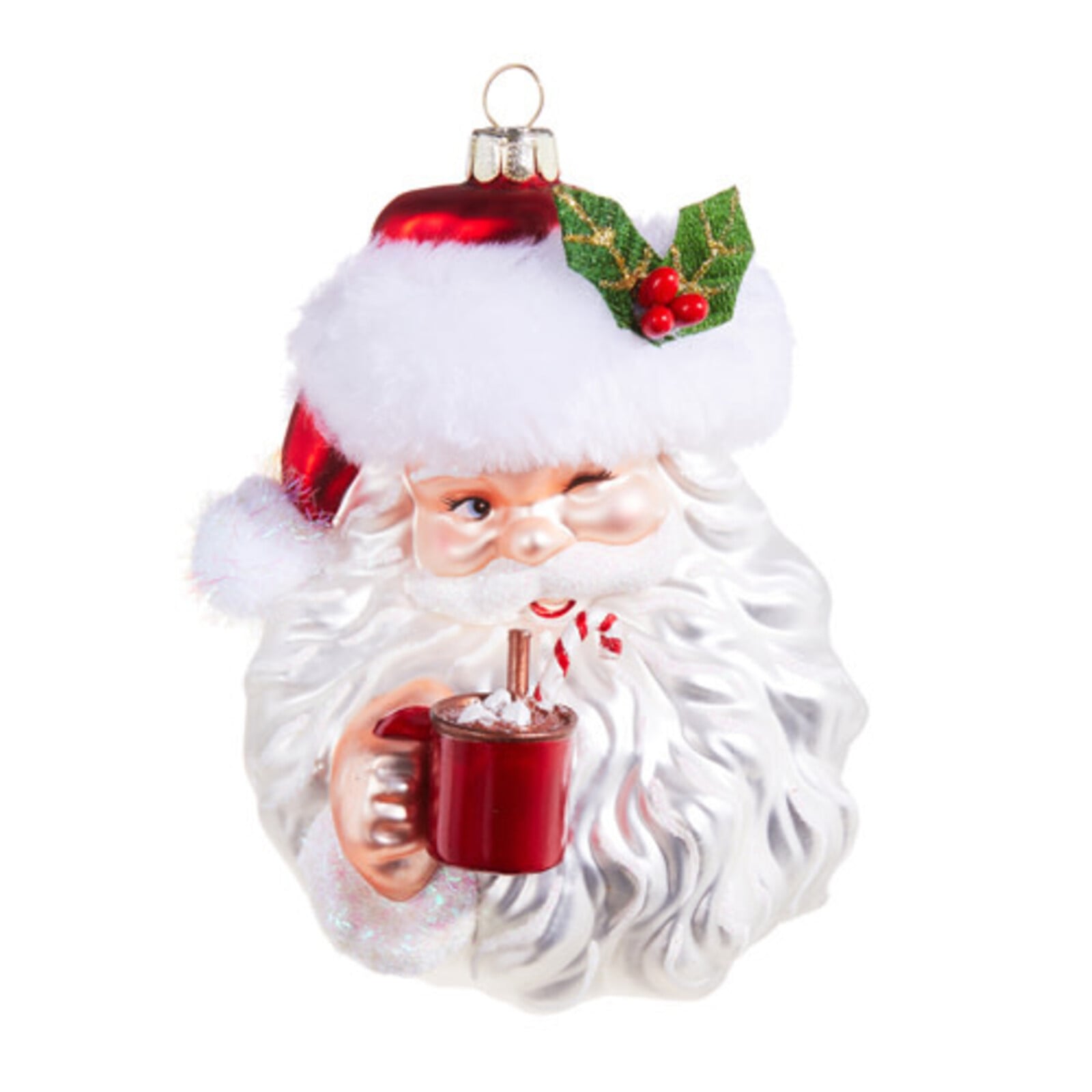 RAZ Imports Inc. 5.25" Santa Drinking Cocoa Ornament - 4352851 loading=