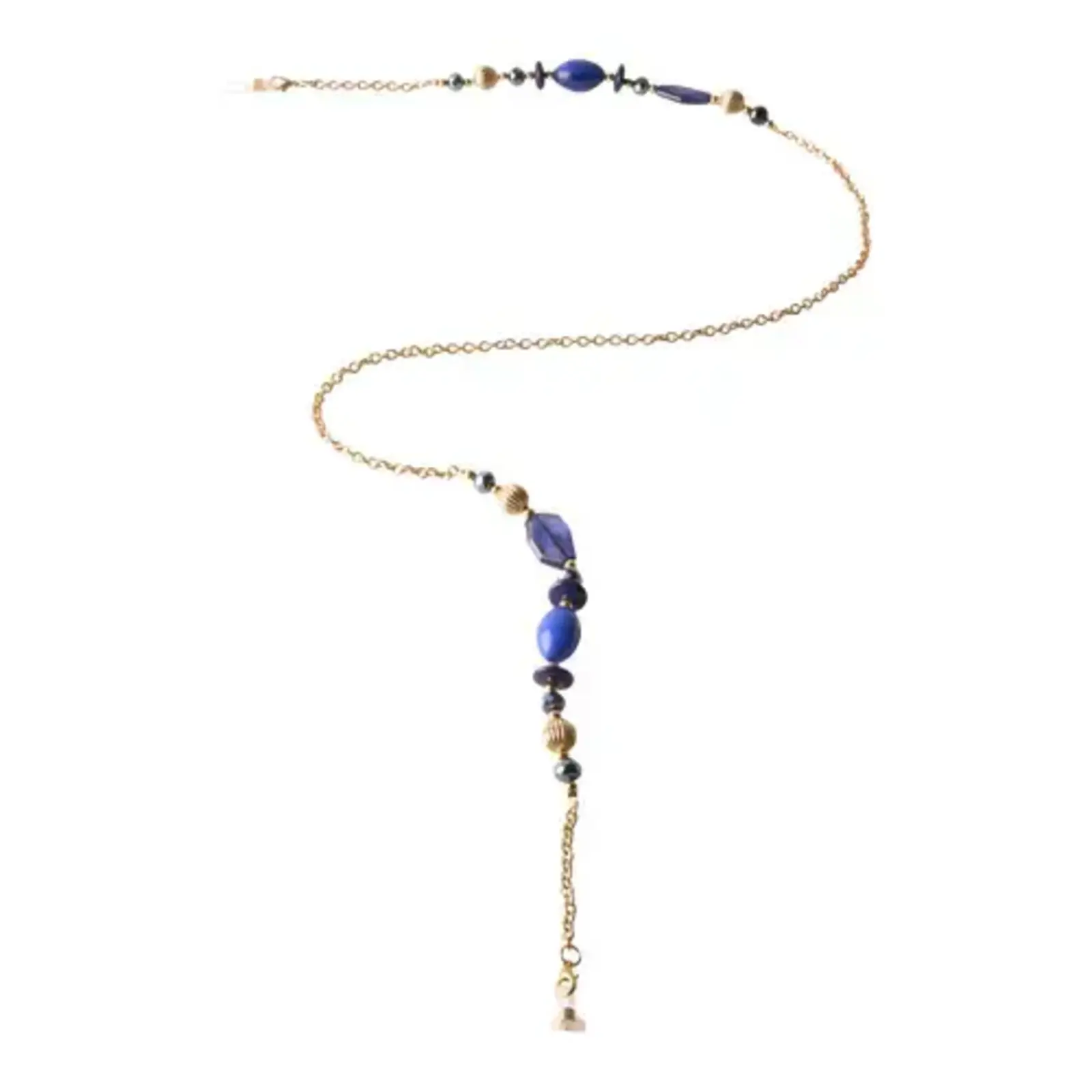 Powder Sunglasses Chain Bold Blue Beads  SCH12 loading=