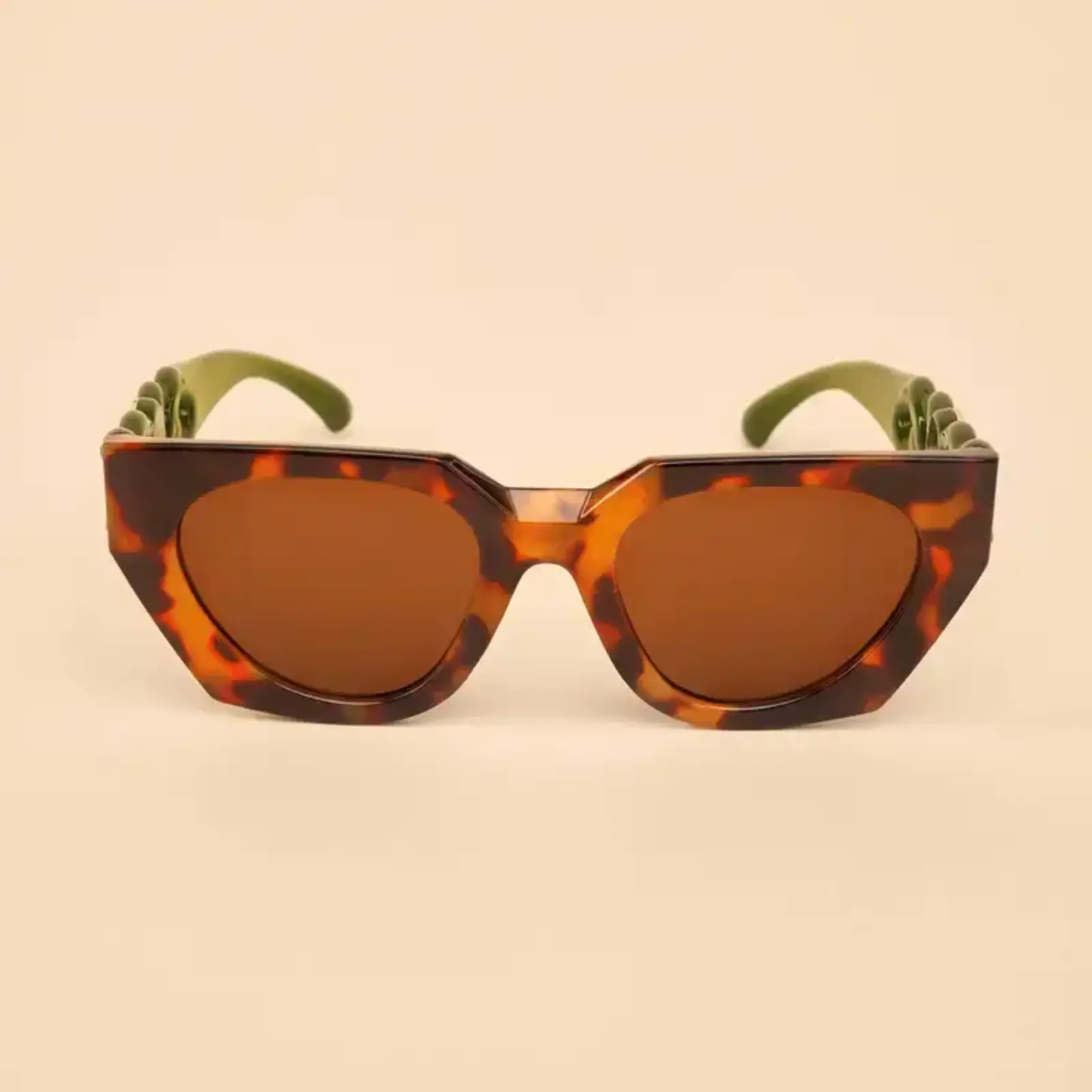 Powder Luxe Zelia Sunglasses - Tortoiseshell/Olive -ZEL1 loading=