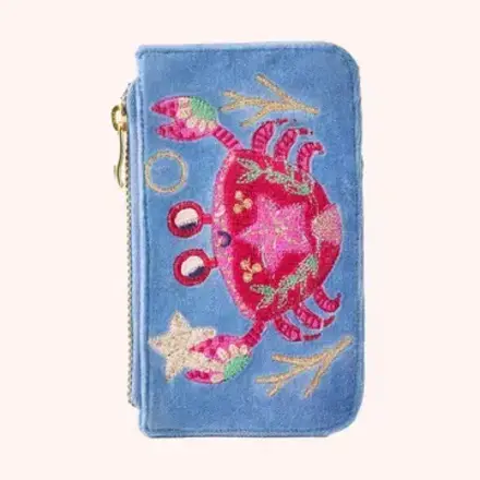 Powder Velvet Card Holder  Seafaring Blue  VCH3
