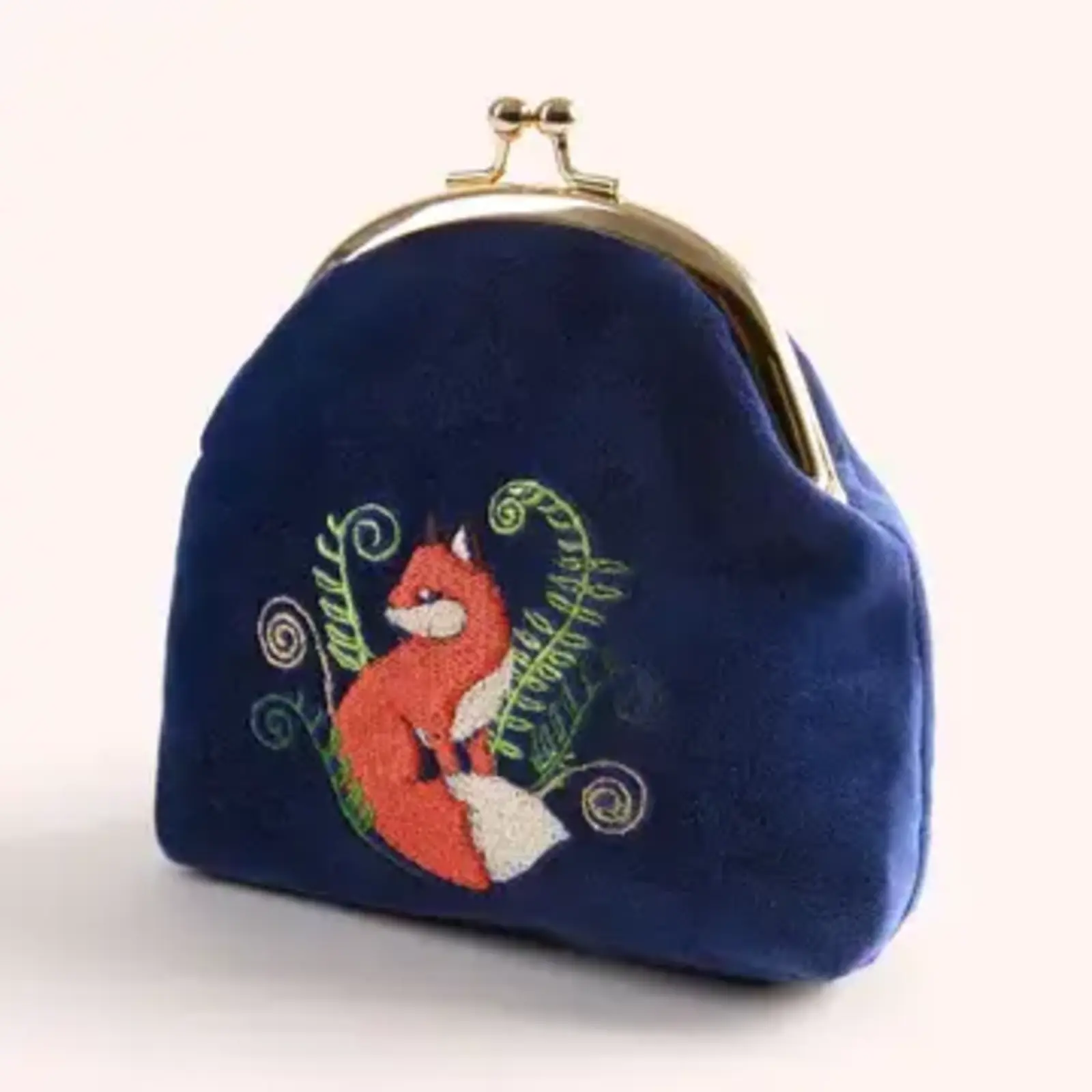 Powder Velvet Coin Purse  Elegant Fox   VCP1 loading=