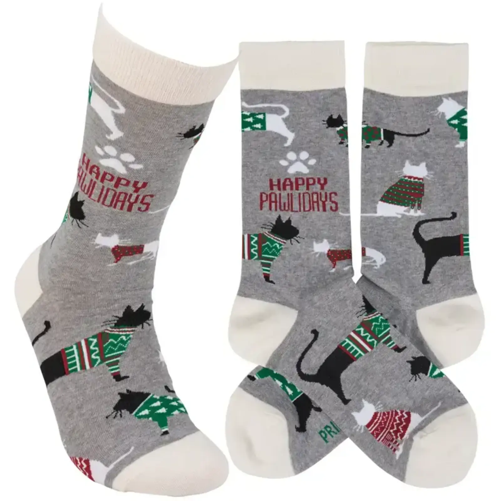 Primitives by Kathy Pawlidays Cat Socks    118154 loading=