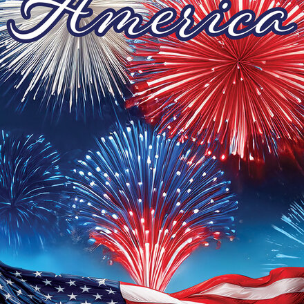 Custom Decor America Fireworks-Flag - 5848FM