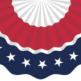 Custom Decor Vinyl Bunting-Red White and Blue - 3173