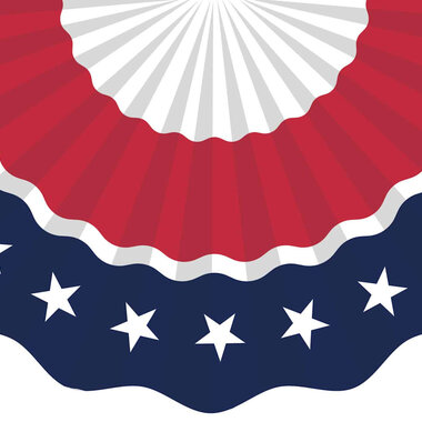 Custom Decor Vinyl Bunting-Red White and Blue - 3173