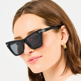 Mary Square Mary Square Polarized Sunglasses-Hannah Black