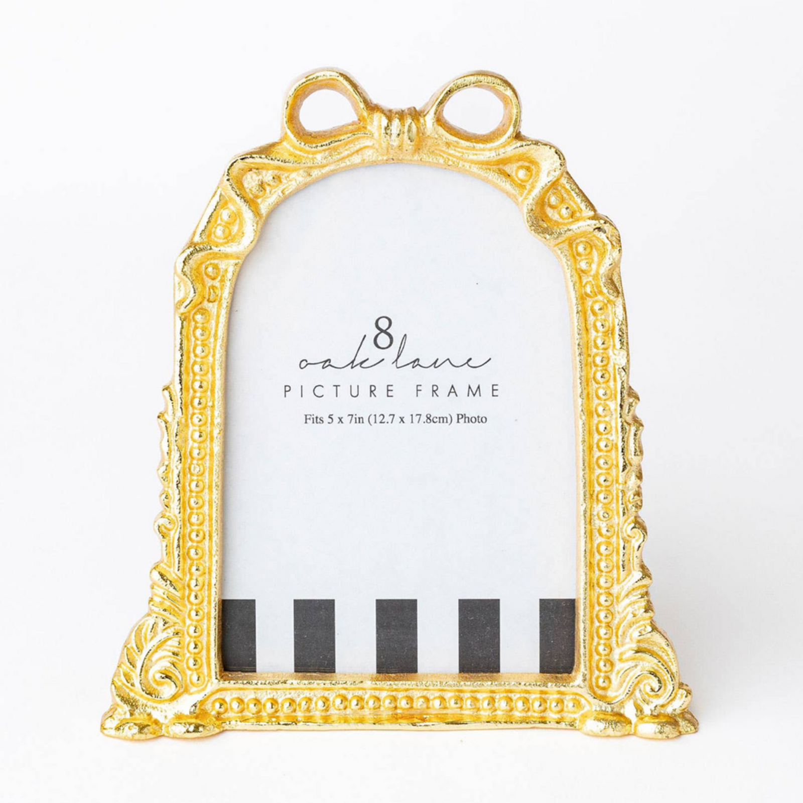 8 Oak Lane Gold Bow 5x7 Picture Frame   EN175BOW loading=