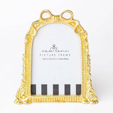 8 Oak Lane Gold Bow 5x7 Picture Frame   EN175BOW