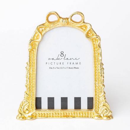 8 Oak Lane Gold Bow 5x7 Picture Frame   EN175BOW