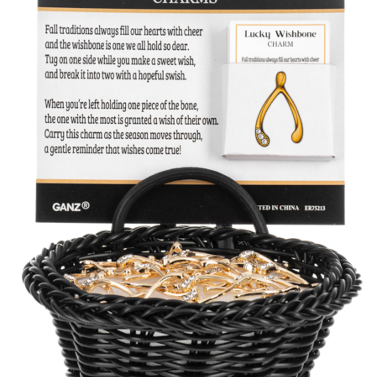 Ganz Lucky Wishbone Charms - ER75213 loading=