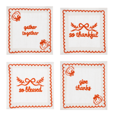 Ganz Timeless Harvest Cocktail Napkins (set of 4) - ER75566