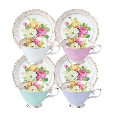 Coastline Imports Rose Bouquet Teacup  & Saucer(1)  - 35527-4T