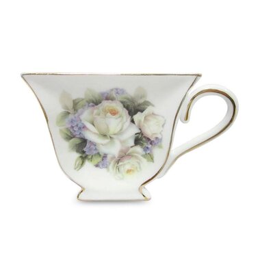 Coastline Imports White Rose Tea Bag Holder -S13591-09