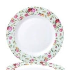 Coastline Imports Blue Cottage Rose 10.5" Dinner Plate - 33707BL