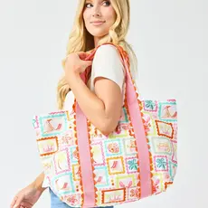 Mary Square Capri Carryall Tote Bag | Happy Place   72629