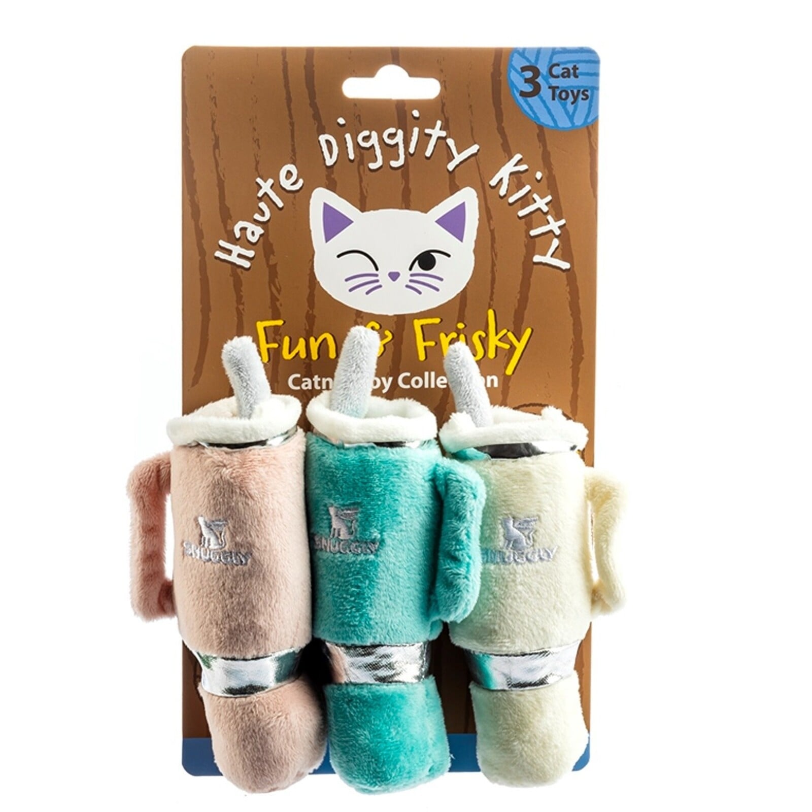 Haute Diggity Dog Snuggly Cup 3-Pack Catnip Toys - HDK-009 loading=