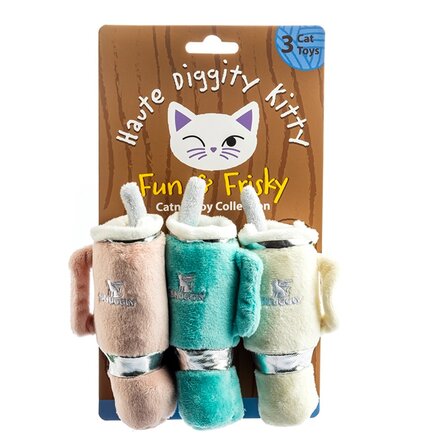 Haute Diggity Dog Snuggly Cup 3-Pack Catnip Toys - HDK-009