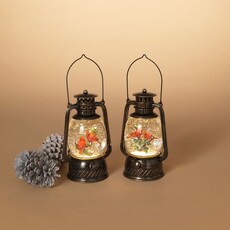 Gerson 8.5"H B/O Lightd/Spinning/Water Globe Lantern - 2548300