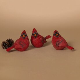 Gerson 4.33"L Resin Holiday Cardinal (3 Asst) - 2737400