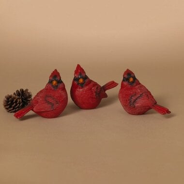 Gerson 4.33"L Resin Holiday Cardinal (3 Asst) - 2737400