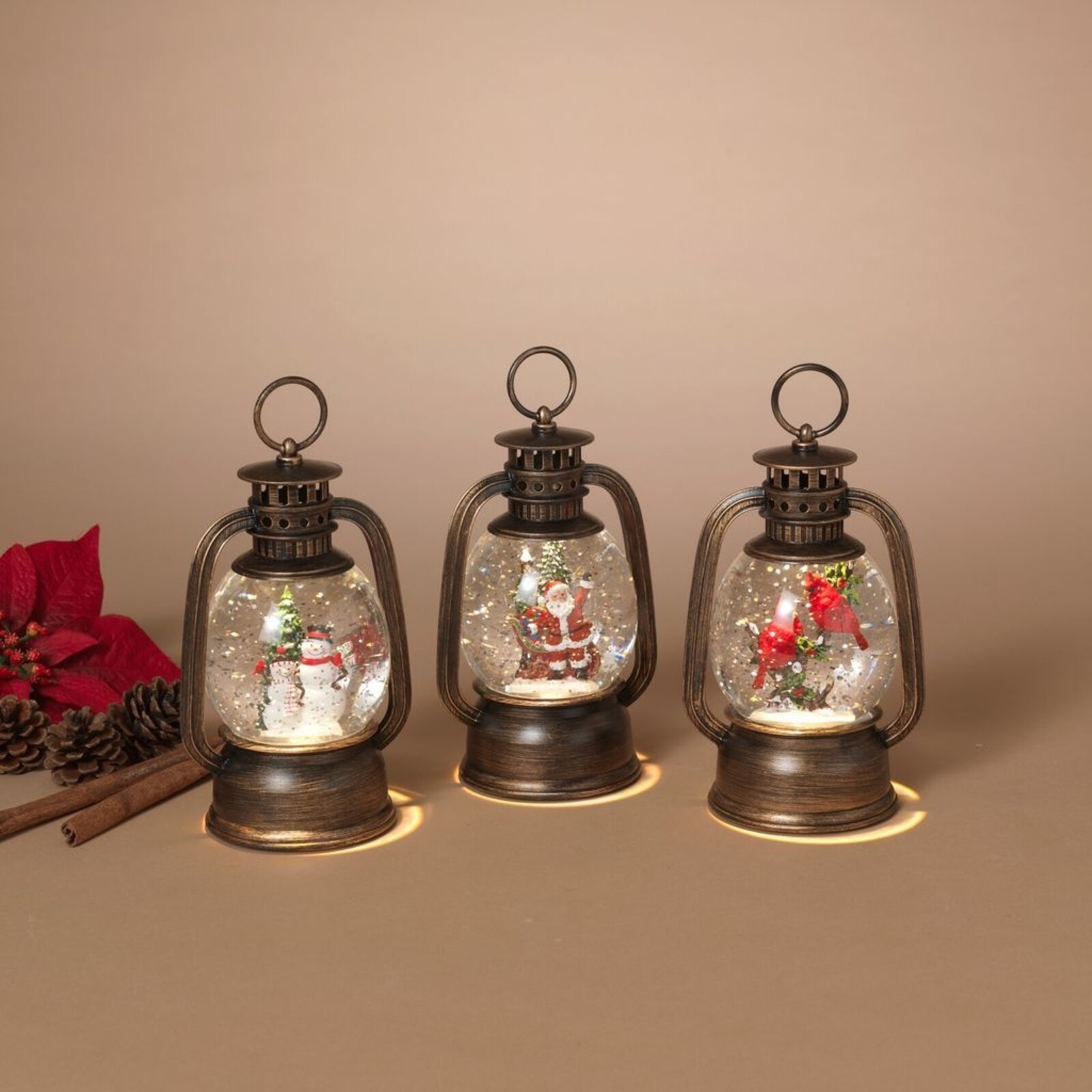 Gerson 6.5"H Spinning Water Globe Lantern - 2850650 loading=