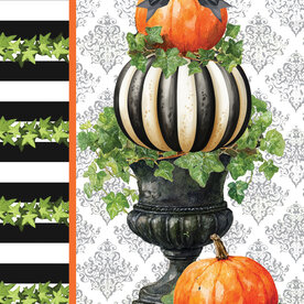 Custom Decor WC-B&W Pumpkin Urn -3011WC