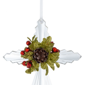 Ganz Mistletoe Krystal Cross Ornament 6"  KK714
