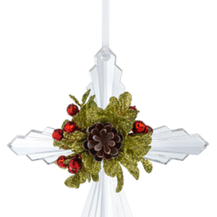 Ganz Mistletoe Krystal Cross Ornament 6"  KK714