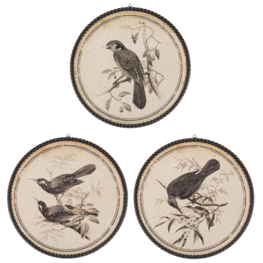 Ganz Round Bird Pen & Ink Wall Decor -CB201770
