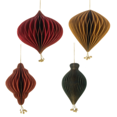 Ganz Honeycomb Drop w/Jingle Bell Ornament (1) Asst Clrs  MX196335
